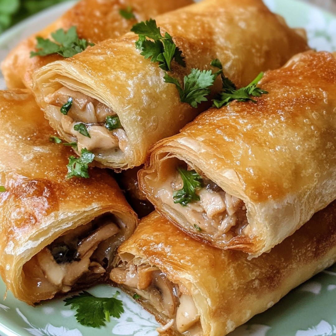Chả Giò Gà Và Nấm Mỡ                                                                                                                                  