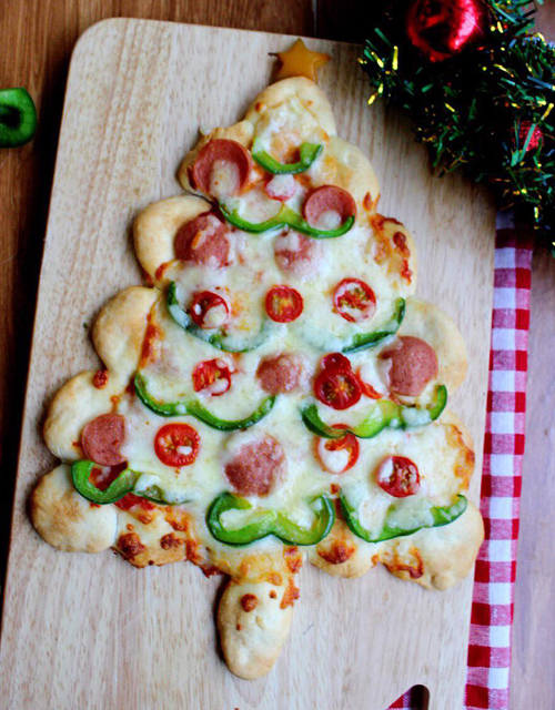 Pizza Hình Cây Thông Trong Mùa Giáng Sinh                                                                                                             