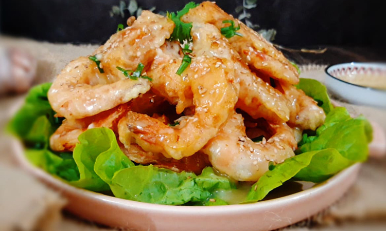 Tôm Chiên Giòn Sốt Mật                                                                                                                                